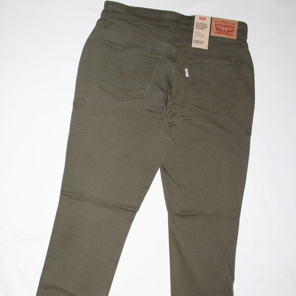 LEVI'S CLASSIC ARMY GREEN MIDRISE SKINNY JEANS - Picture 4 of 6